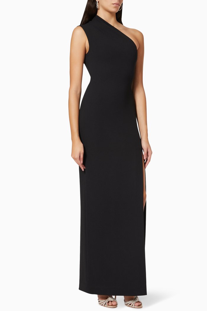 

Averie Maxi Dress in Crepe, Black