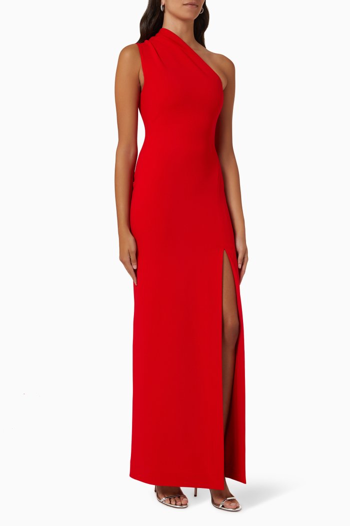 

Averie Maxi Dress in Crepe, Red