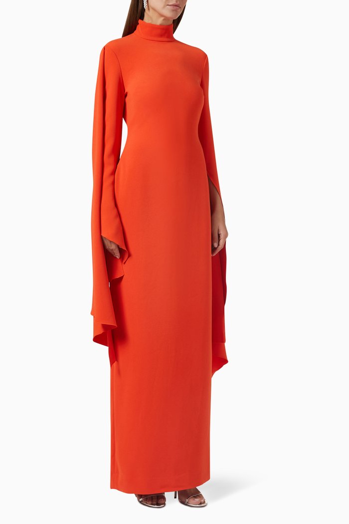 

Layla Maxi Dress in Crepe, Orange