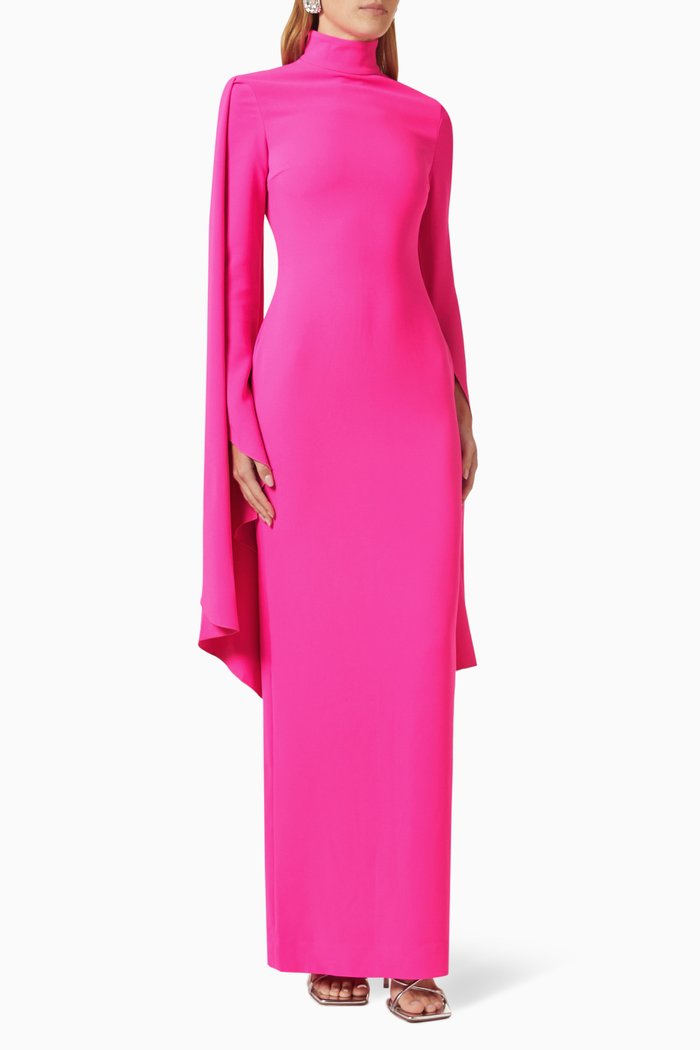 

Layla Maxi Dress in Crepe, Pink