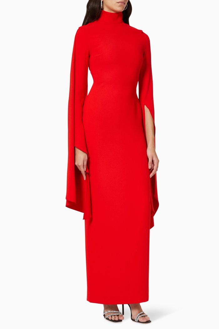 

Averie Maxi Dress in Crepe, Red