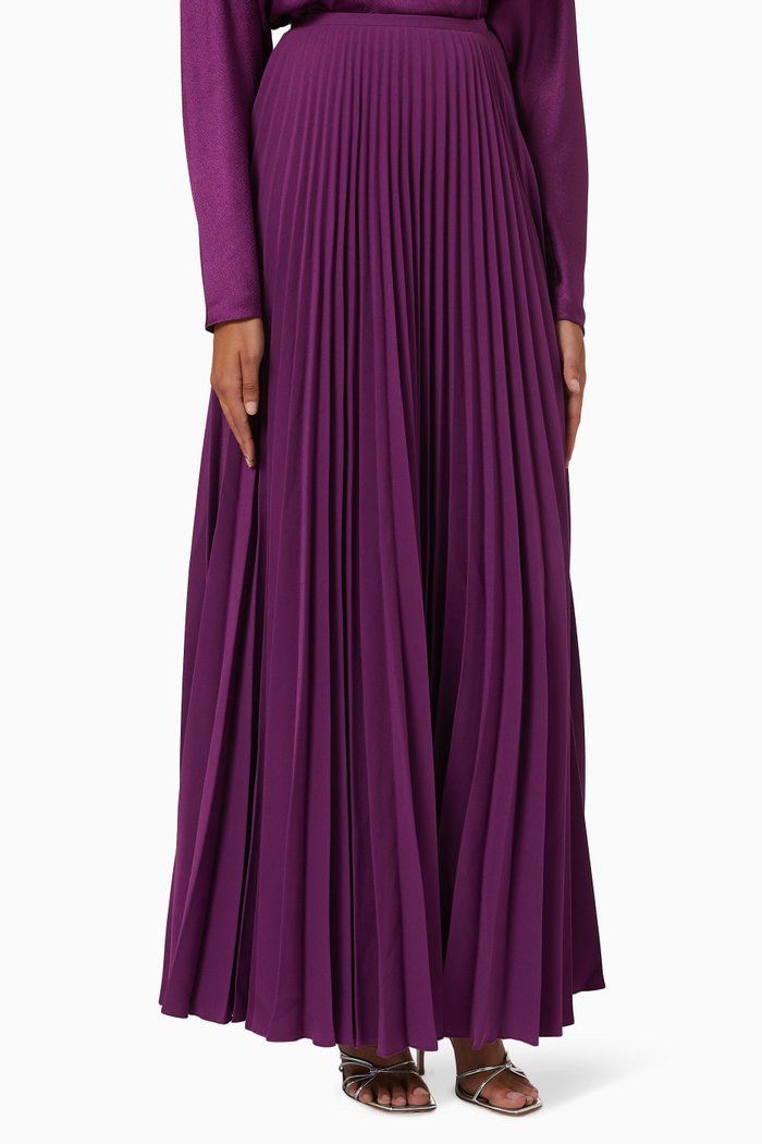 The Henley Skirt in Crepe, Purple