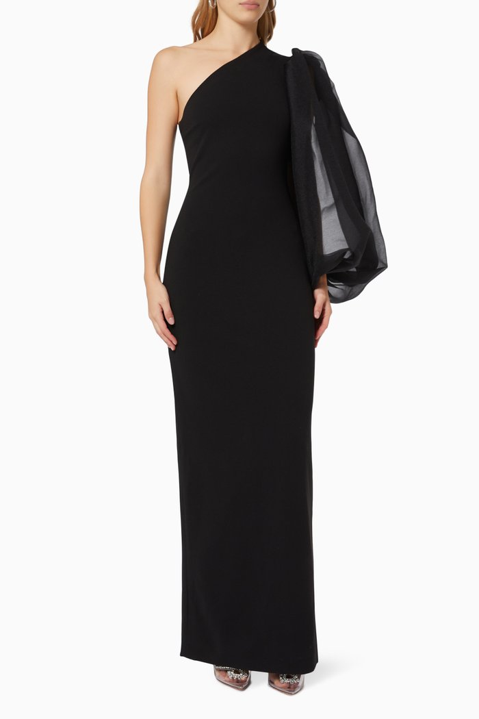 

Hudson Maxi Dress in Crepe, Black