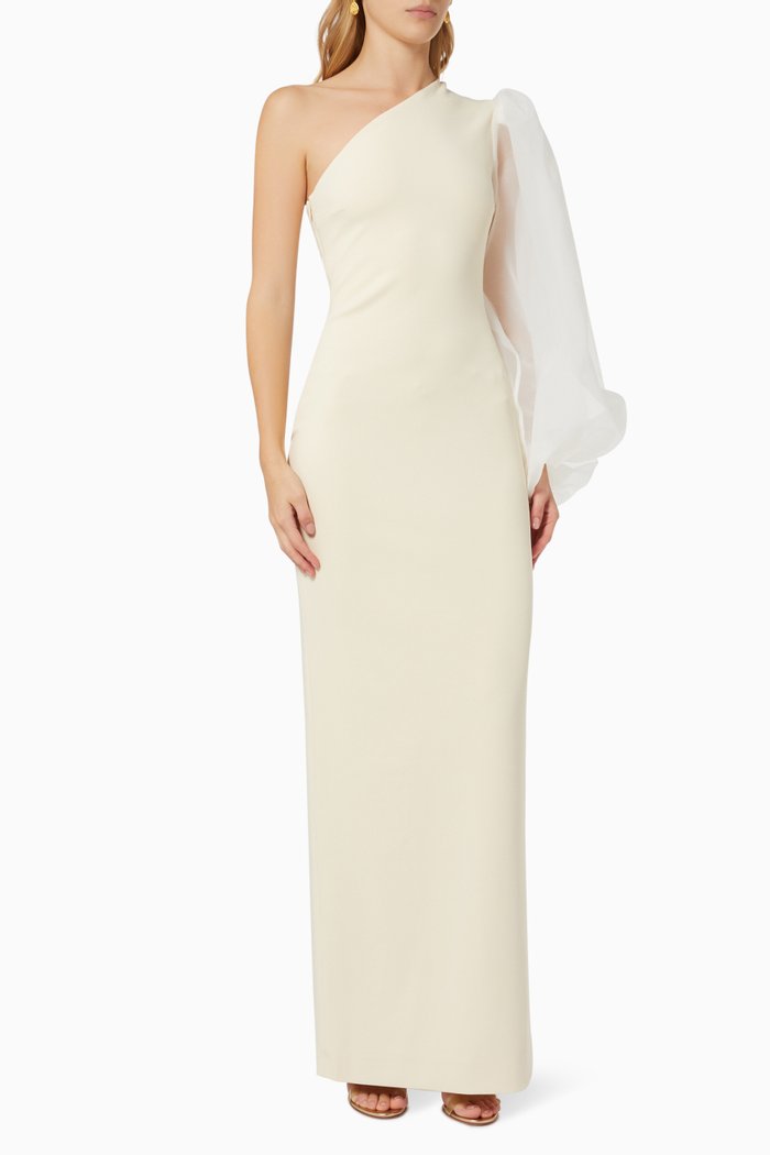 

Hudson Maxi Dress in Crepe, Neutral