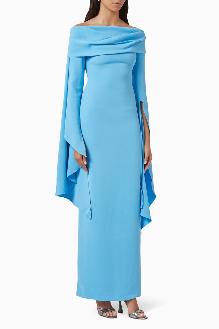 

Arden Maxi Dress in Crepe, Blue