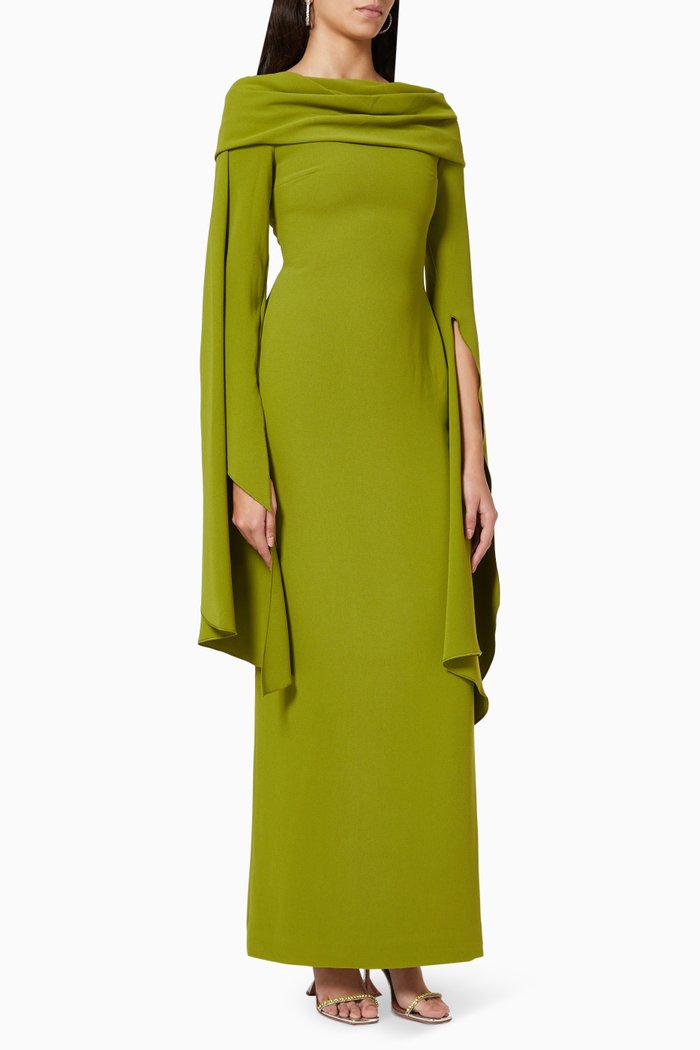 

Arden Maxi Dress in Crepe, Green
