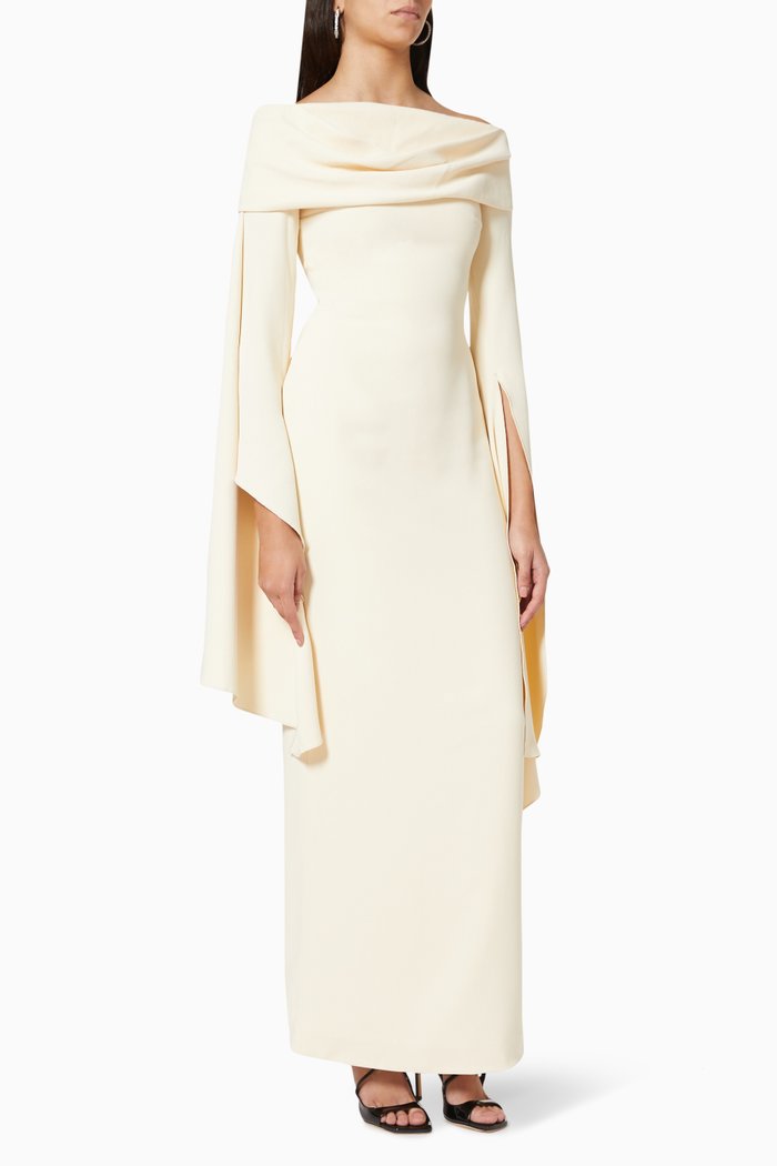 

Arden Maxi Dress in Crepe, Neutral