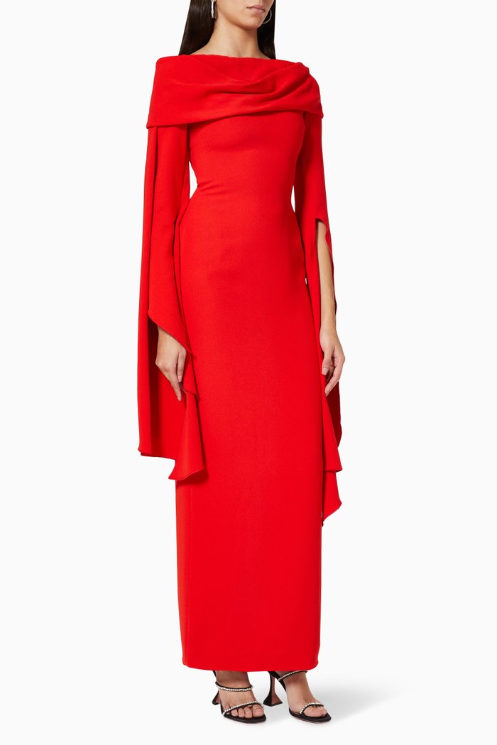 

Arden Maxi Dress in Crepe, Red