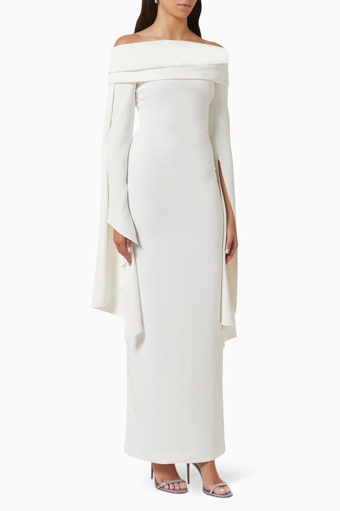 

Arden Maxi Dress in Crepe, White