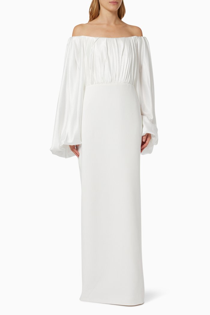 

Finn Maxi Dress in Crepe, Neutral