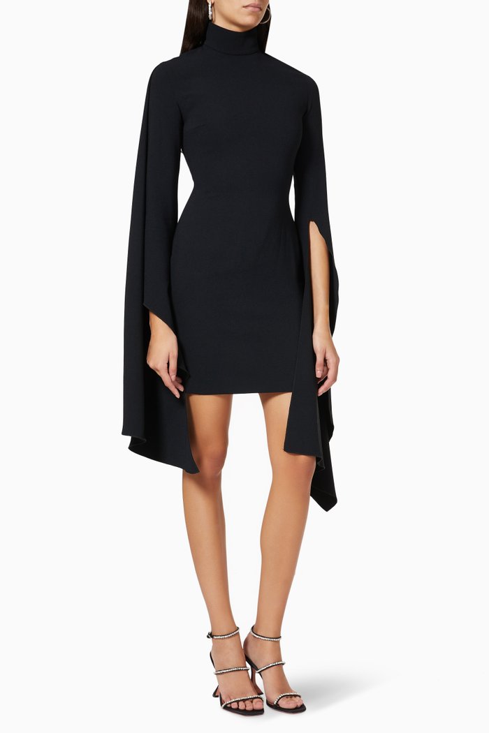

Rayna Mini Dress in Crepe, Black