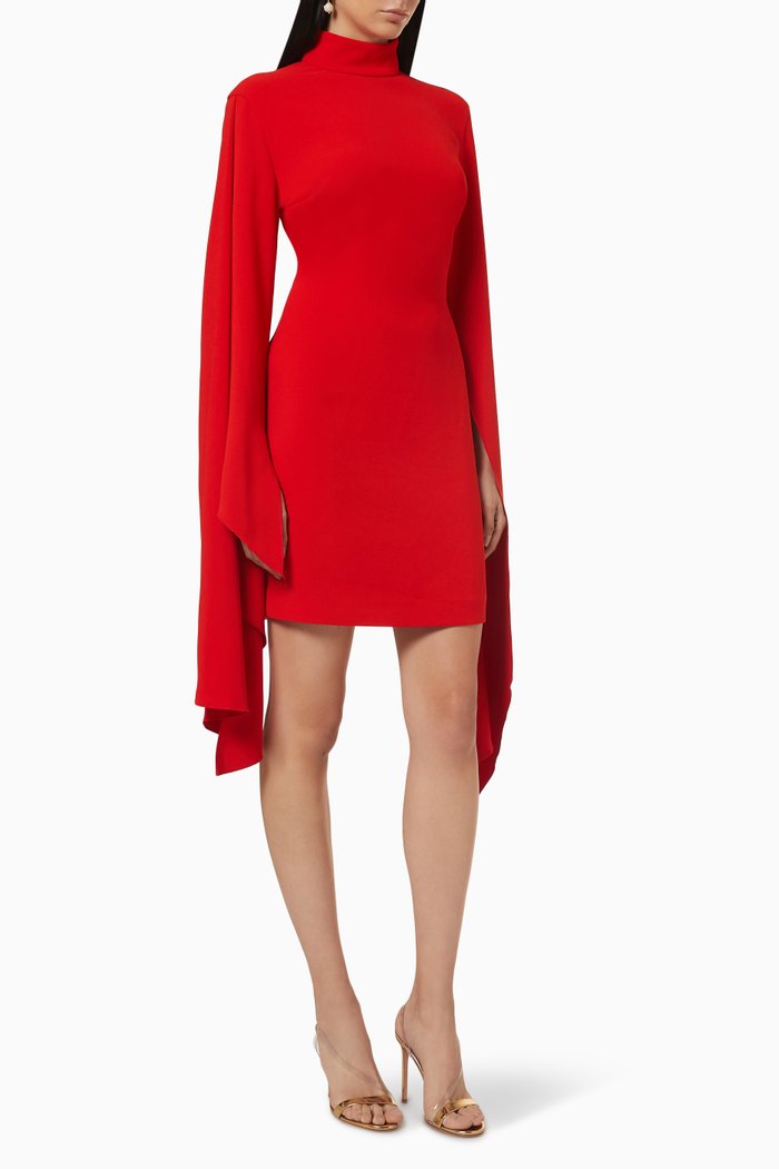 

Rayna Mini Dress in Crepe, Red