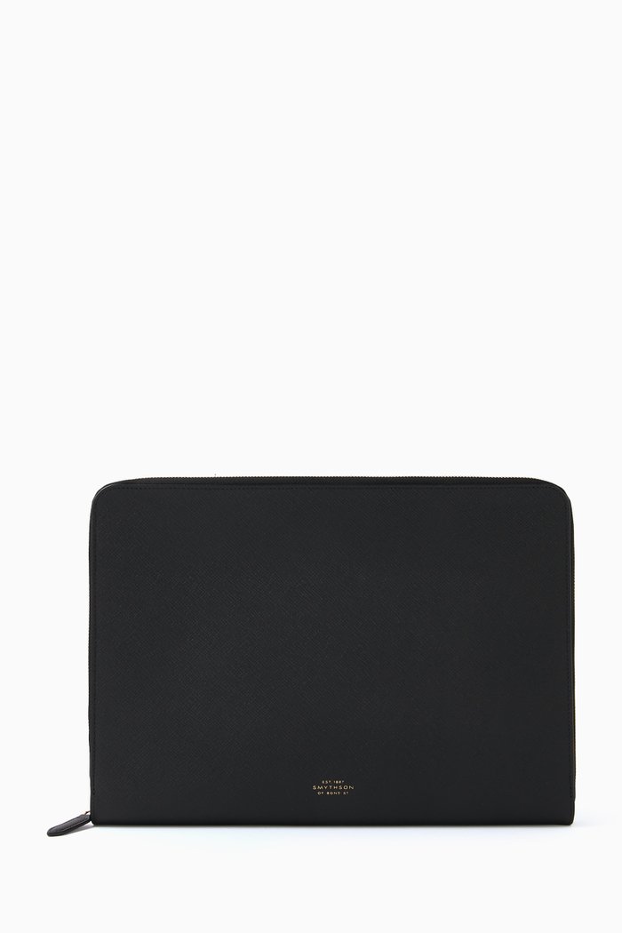 Panama 13" Laptop Case in Crossgrain Leather, Black