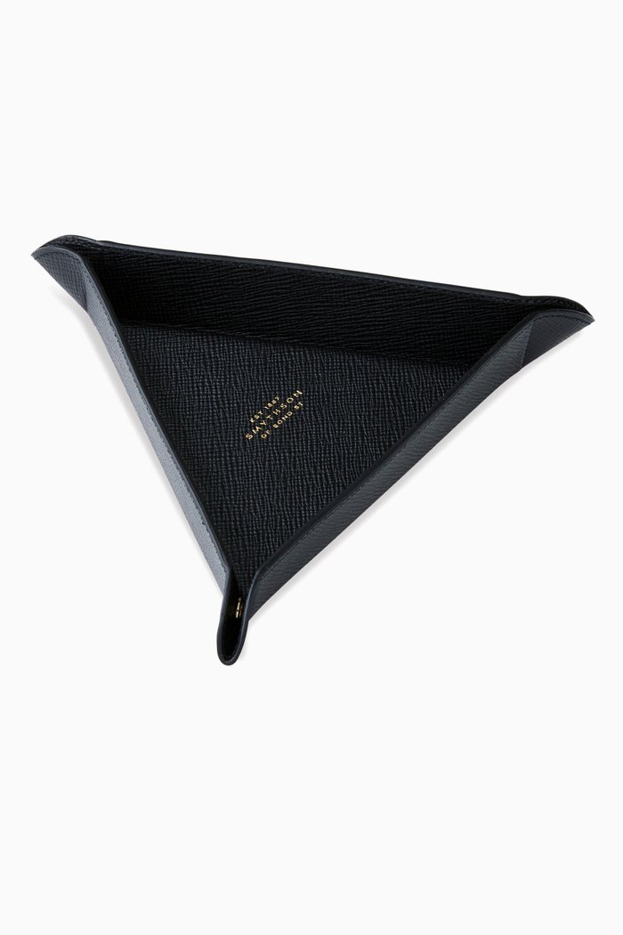

Panama Trinket Tray in Crossgrain Leather, Black