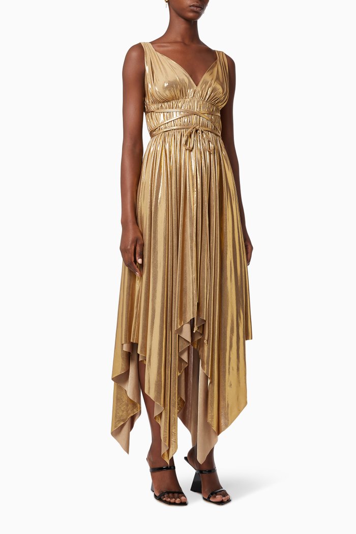 

Goddess Dress in Lamé, Gold