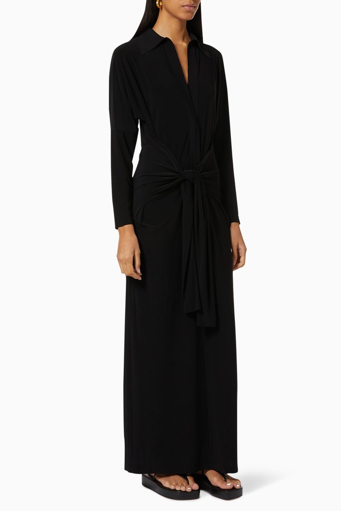 

TY Front Maxi Dress, Black