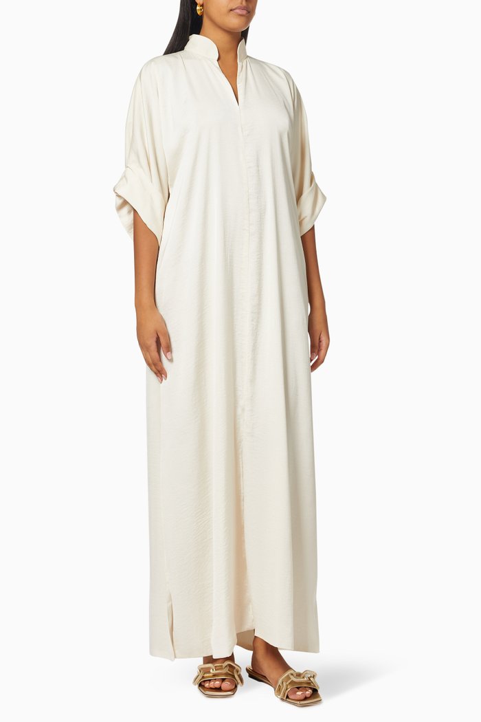 

Kaftan Dress in Cotton, Neutral