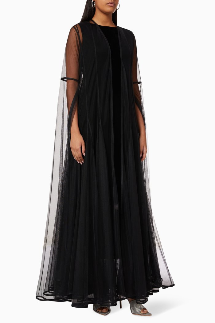 

Melanie Abaya in Sheer Chiffon, Black