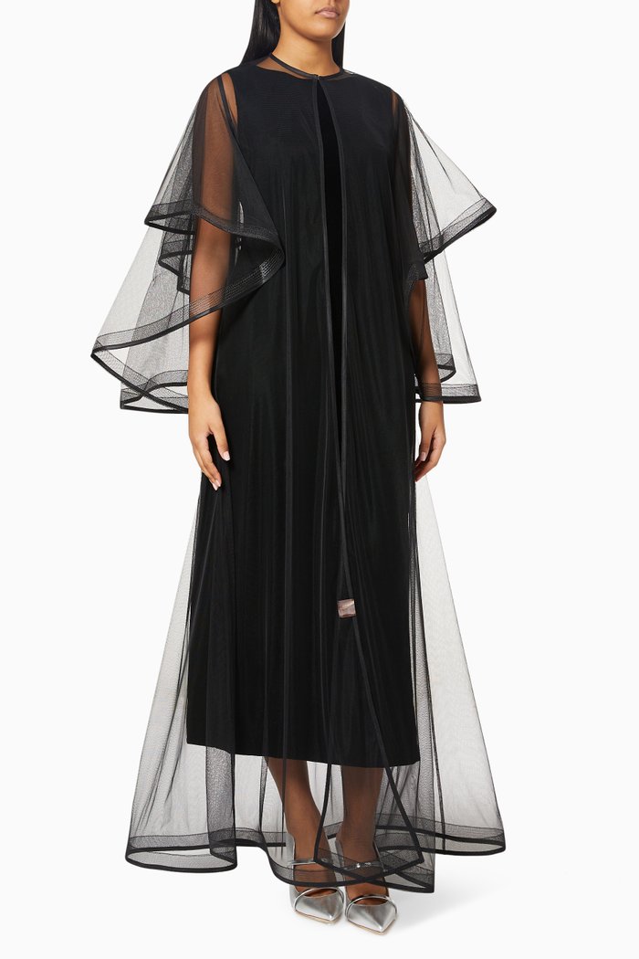 

Aurelia Abaya in Sheer Tulle, Black