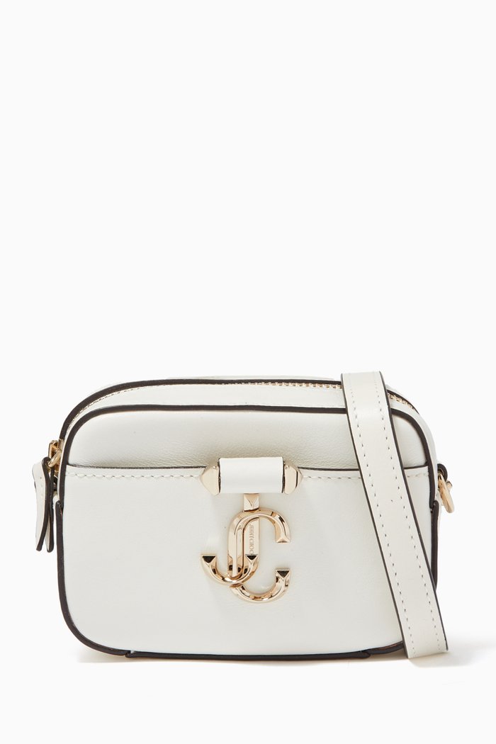 

Micro Hale Crossbody Bag in Leather, White