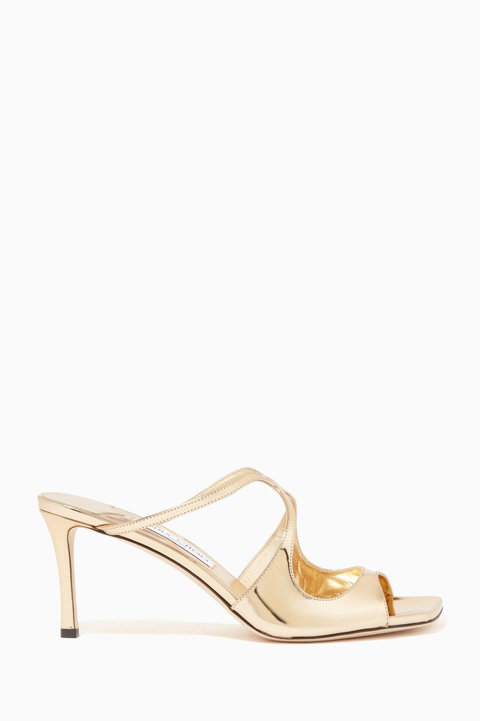 

Anise 75 Sandals in Metallic Leather, Gold