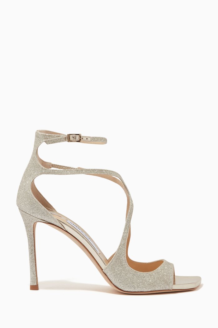 Azia 95 Sandals in Coarse Glitter, Silver