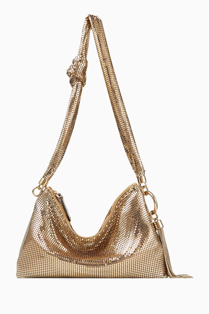 

Callie Shoulder Bag in Metal Mesh, Gold
