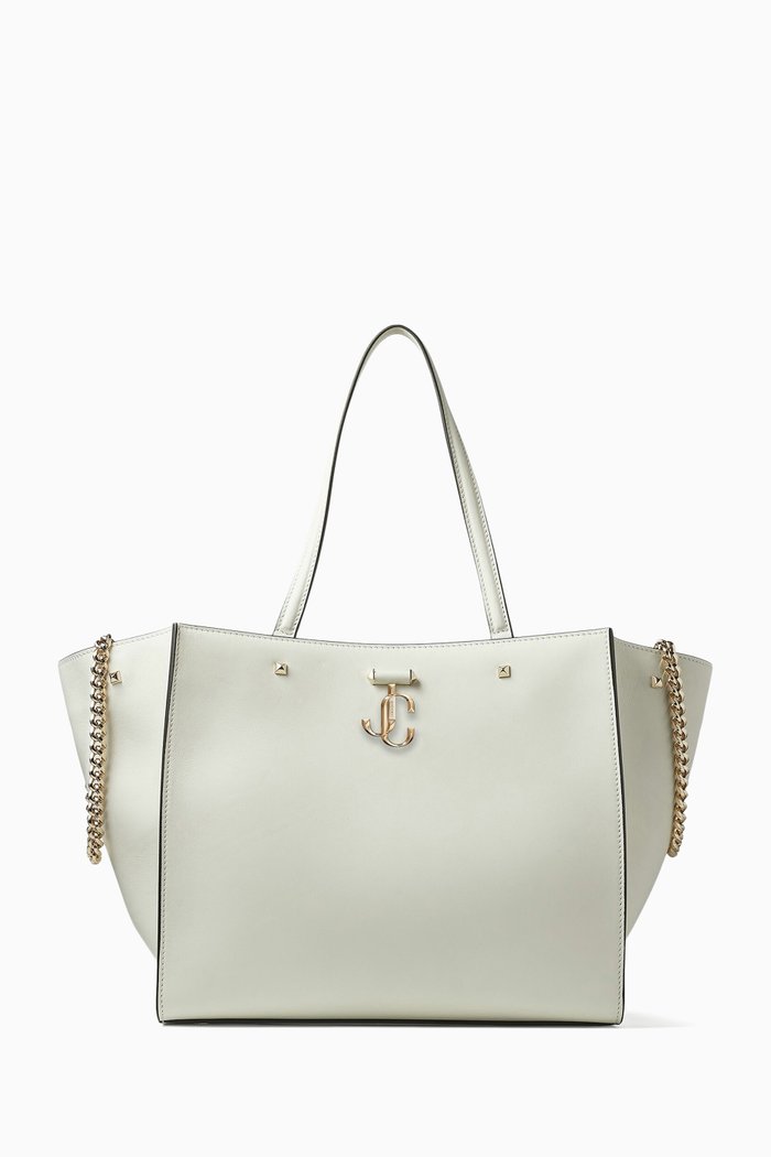 Avenue Tote Bag in Leather, White