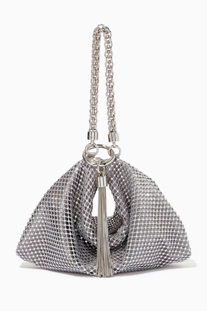 

Callie Clutch Bag in Crystal Net Satin, Silver