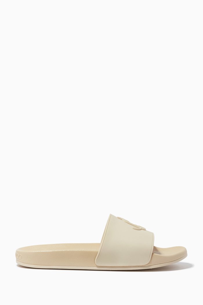 

JC Monogram Slides in Rubber, Brown