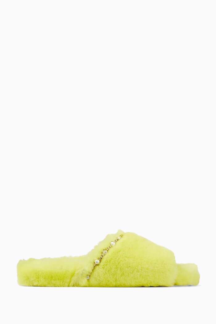 

Acinda Flats in Shearling, Green
