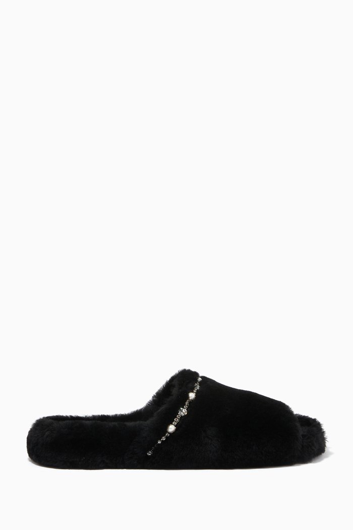 

Acinda Flats in Shearling, Black