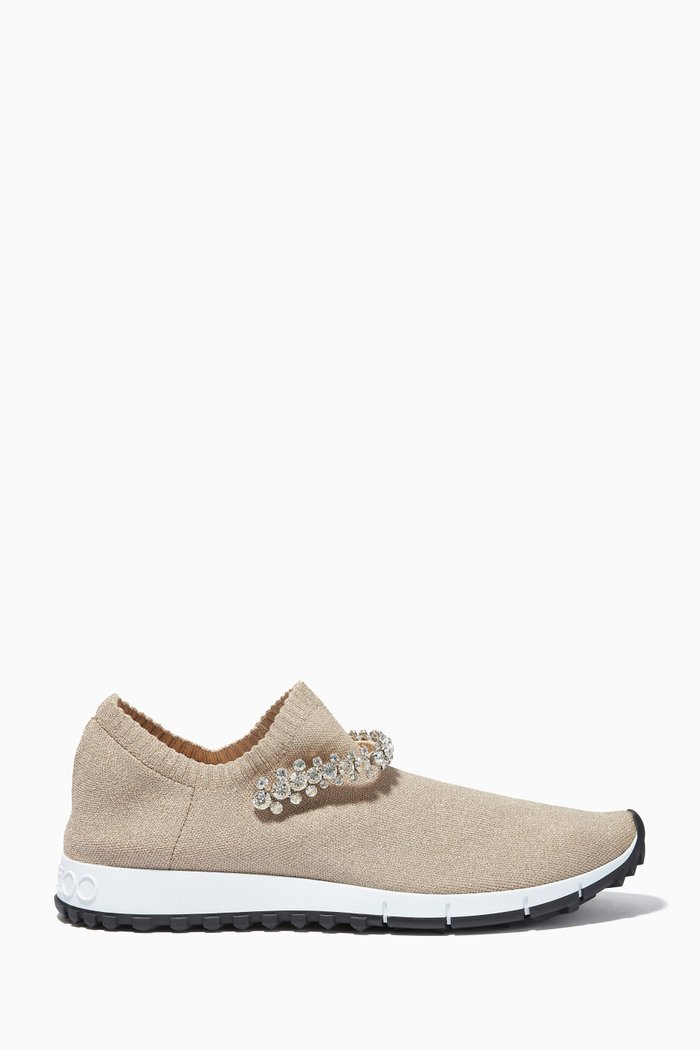 Verona Sneakers with Crystals in Knit, Pink