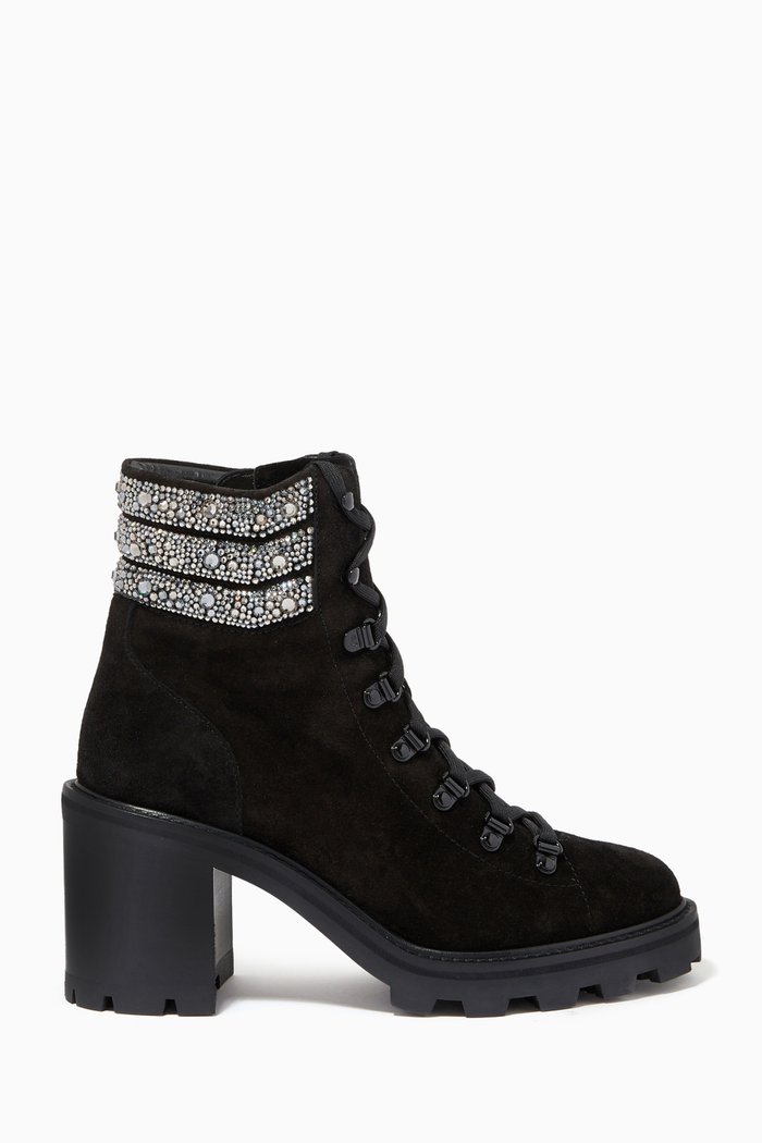 

Eshe 65 Combat Boots in Suede, Black