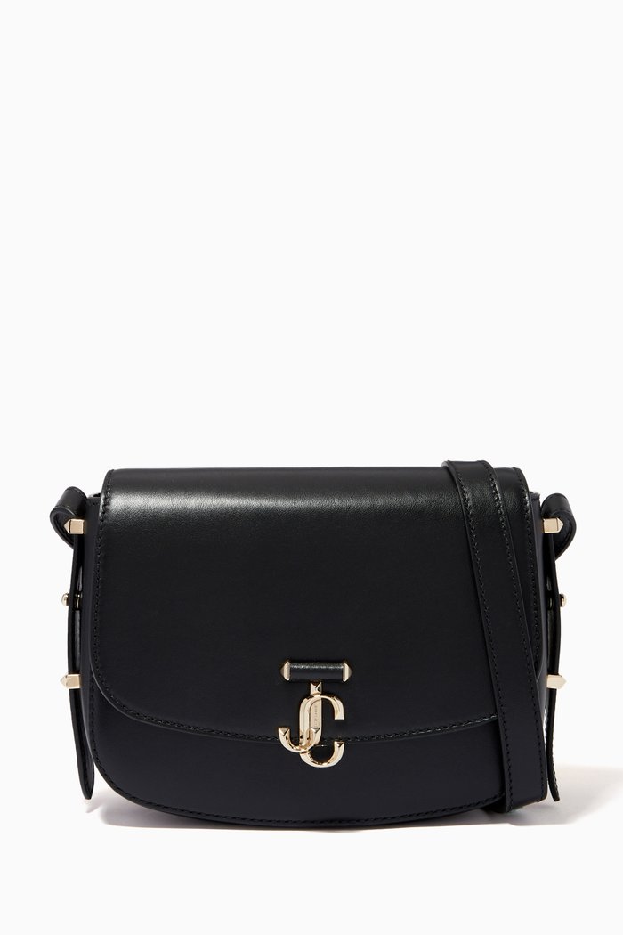 

Varenne Satchel Bag in Leather, Black
