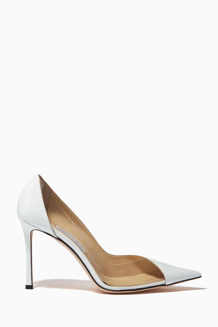 

Cass 95 Pumps in Plexi & Nappa Leather, White