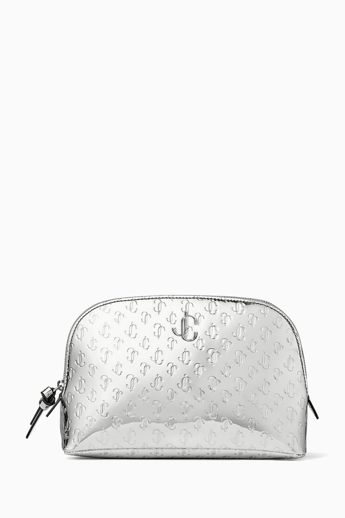 

Cosmetic Case in JC Metallic Leather, Silver