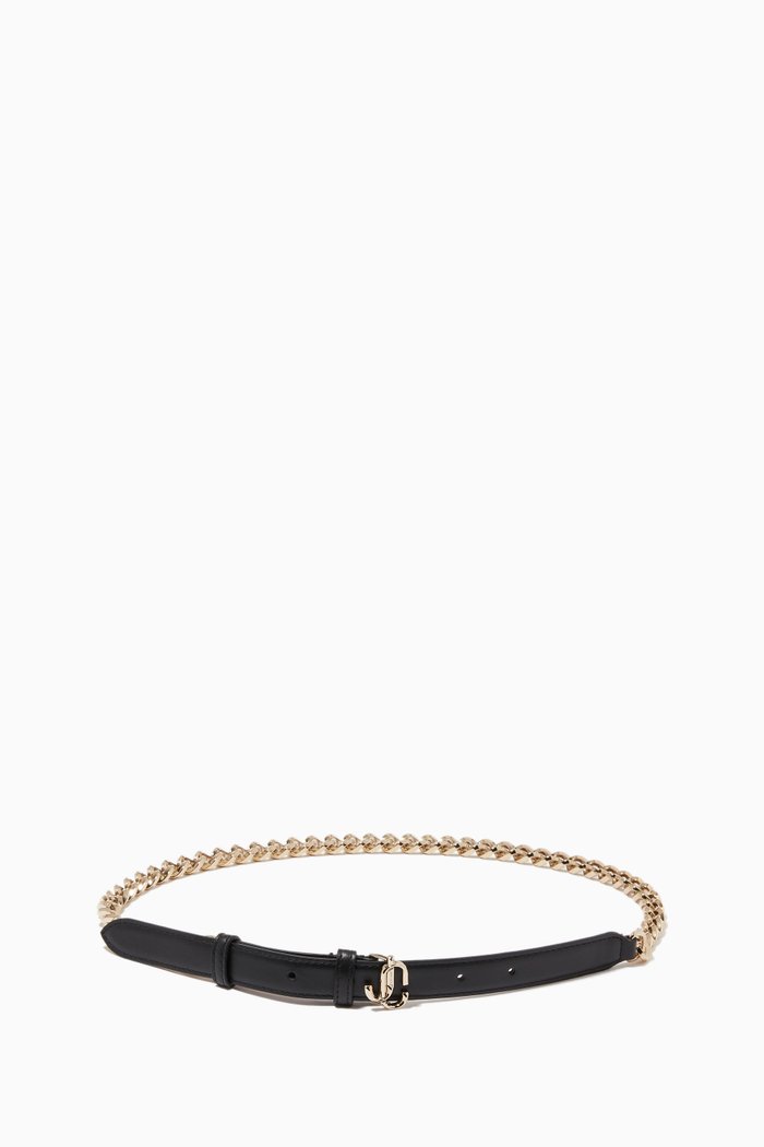

JC Chain Belt in Leather, Black