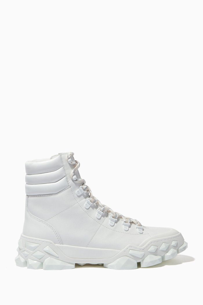 

Diamond x Hike Boots in Leather, White