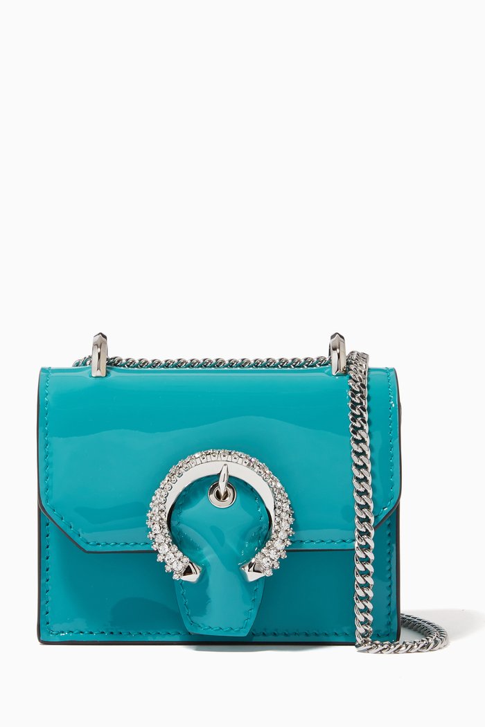 Mini Paris Crossbody Bag in Leather, Silver