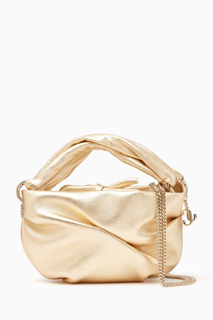 Bonny Tote Bag in Metallic Leather, Gold