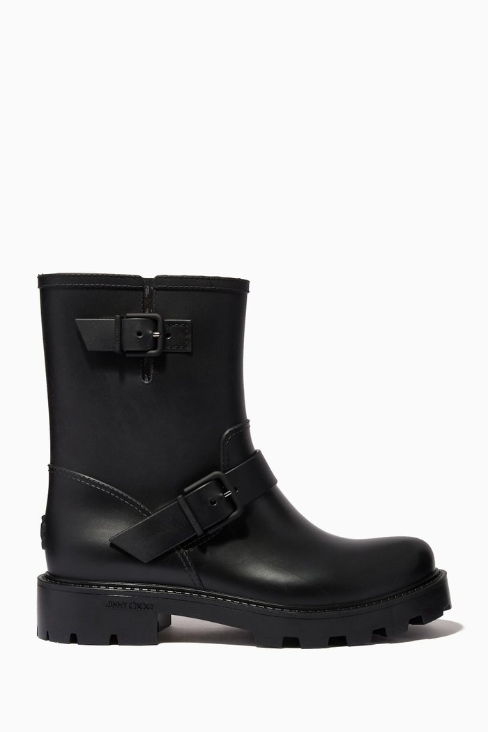 

Yael Flat Rain Boots in Biodegradable Rubber, Black