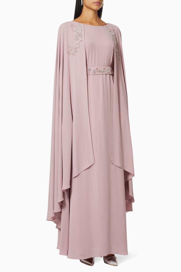 

Cape Style Dress in Chiffon, Pink