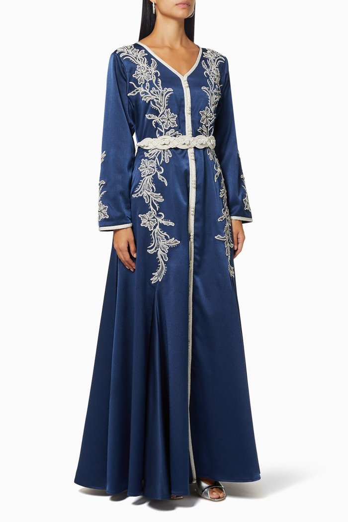 

Moroccan Style Dress in Silk, Blue
