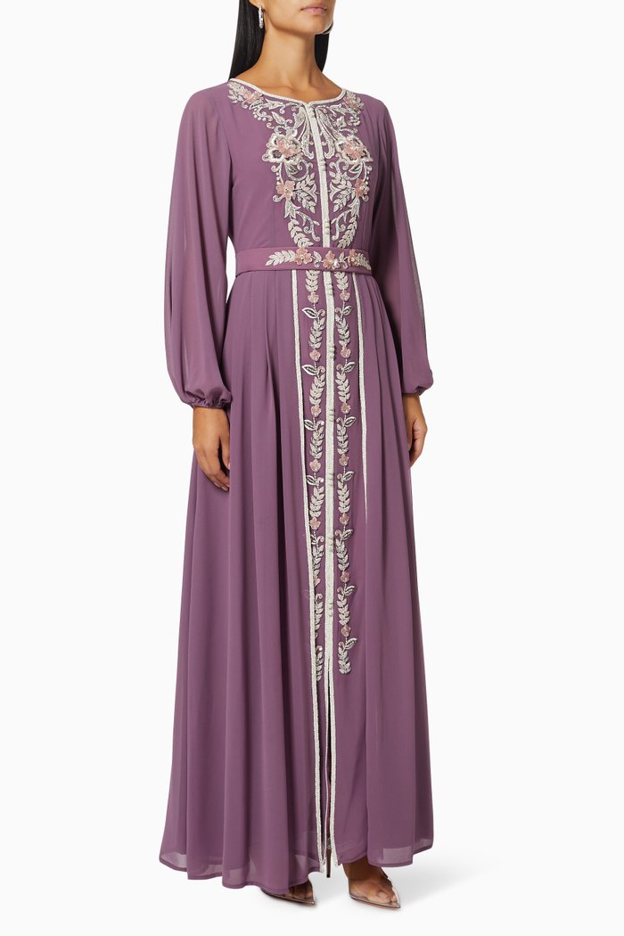 

Moroccan Style Kaftan in Chiffon, Purple