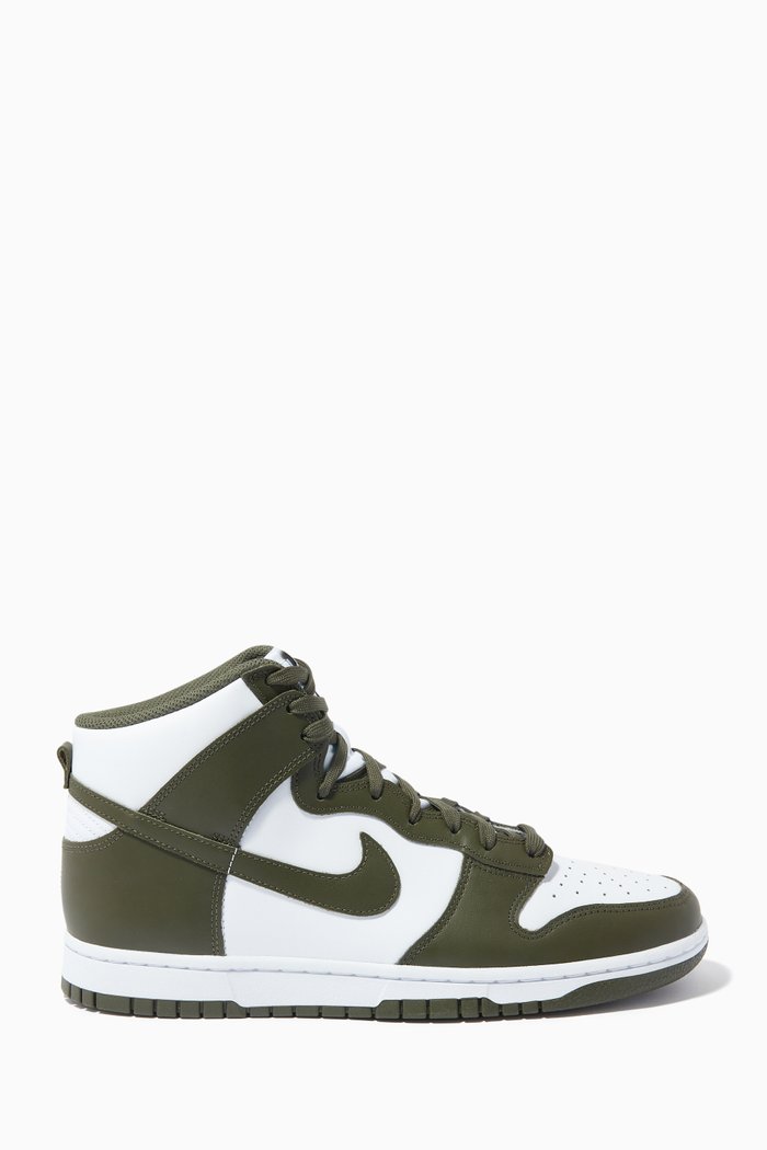 

Dunk High Top Retro Sneakers in Leather, Multicolor