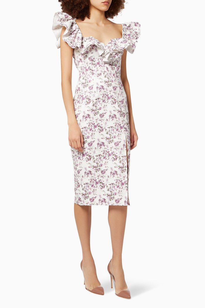 

Kennedy Midi Dress in Crepe, Pink
