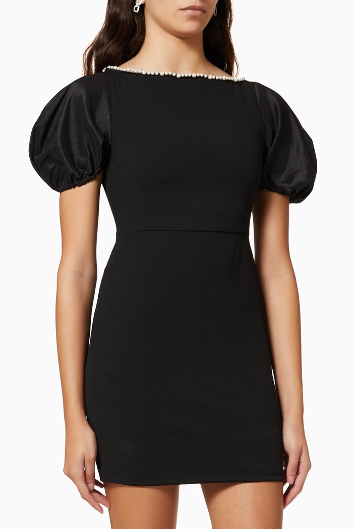 

Brooke Mini Dress in Stretch Crepe, Black