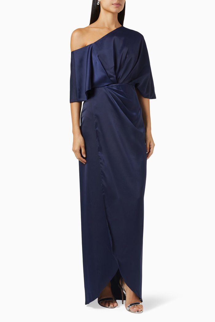 

Rosalie Gown in Satin, Blue