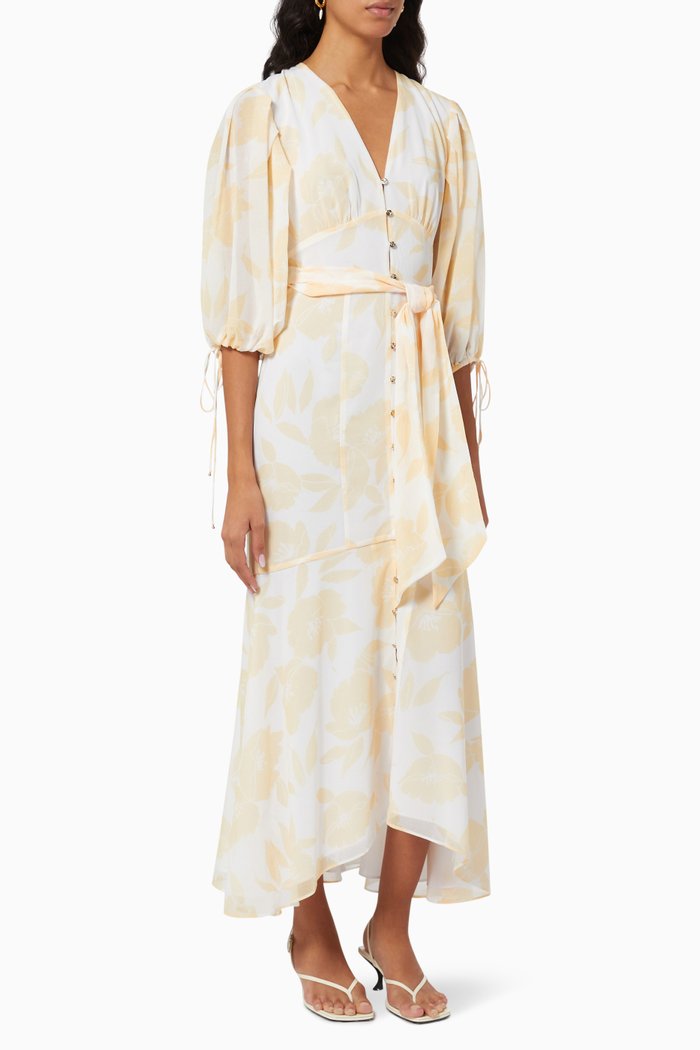 

Title Midi Dress in Georgette, Yellow